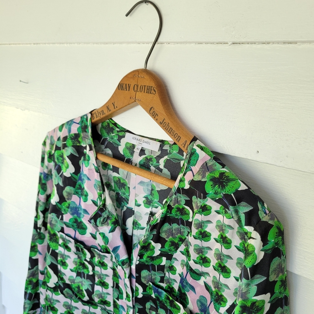 Gerard Darel Silk Floral Blouse Size 40 (US 8)